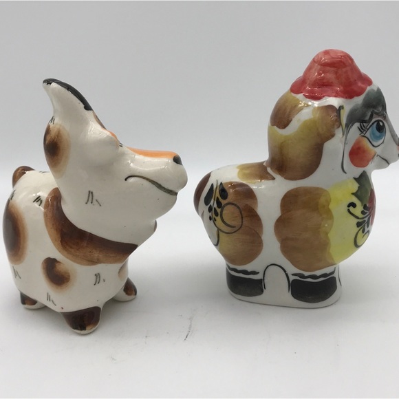 VTG Russian GZHEL figurine Majolica Set of 3 - Picture 4 of 14